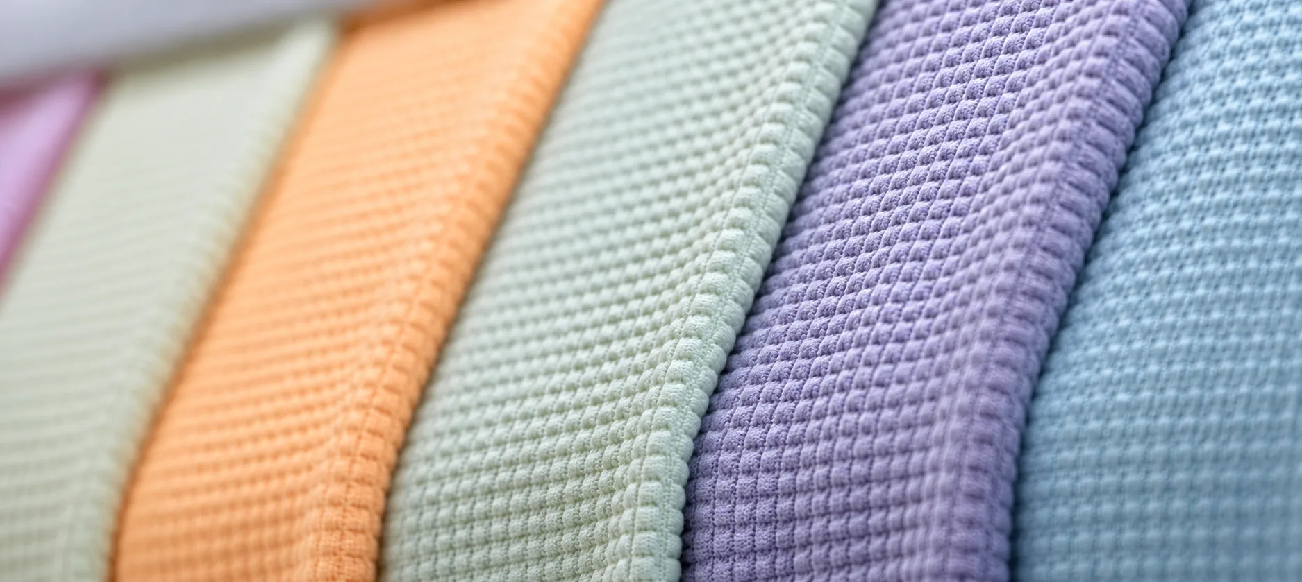 Waffle knit fabric swatches